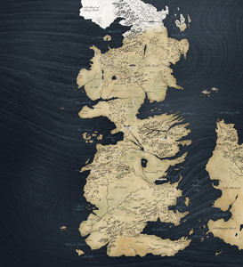 Westeros, le continent sous le joug du trône de fer (source).